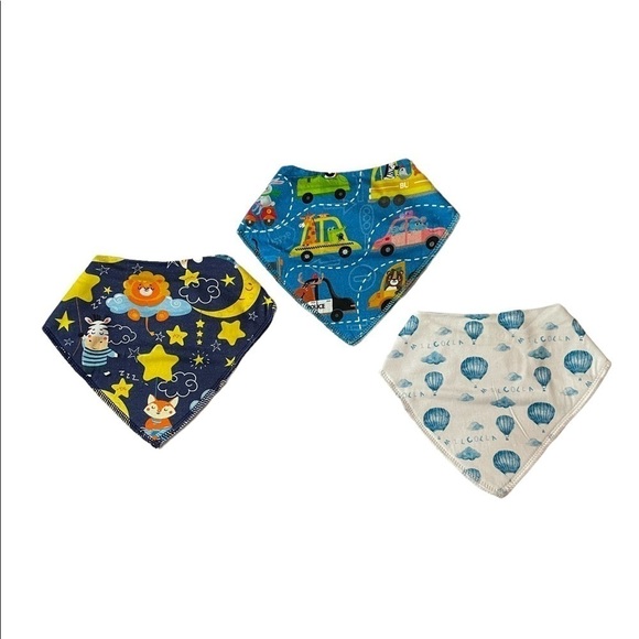 Baby Bandana Scarf bibs set of 3 - Picture 1 of 5